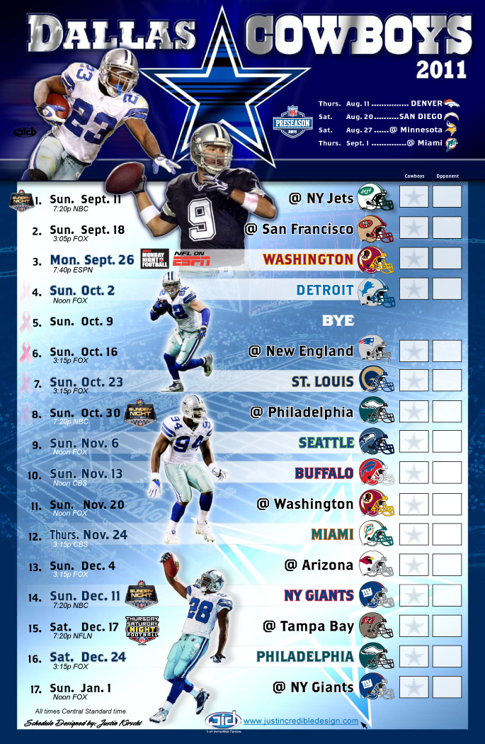 Cowboys 2011 schedule